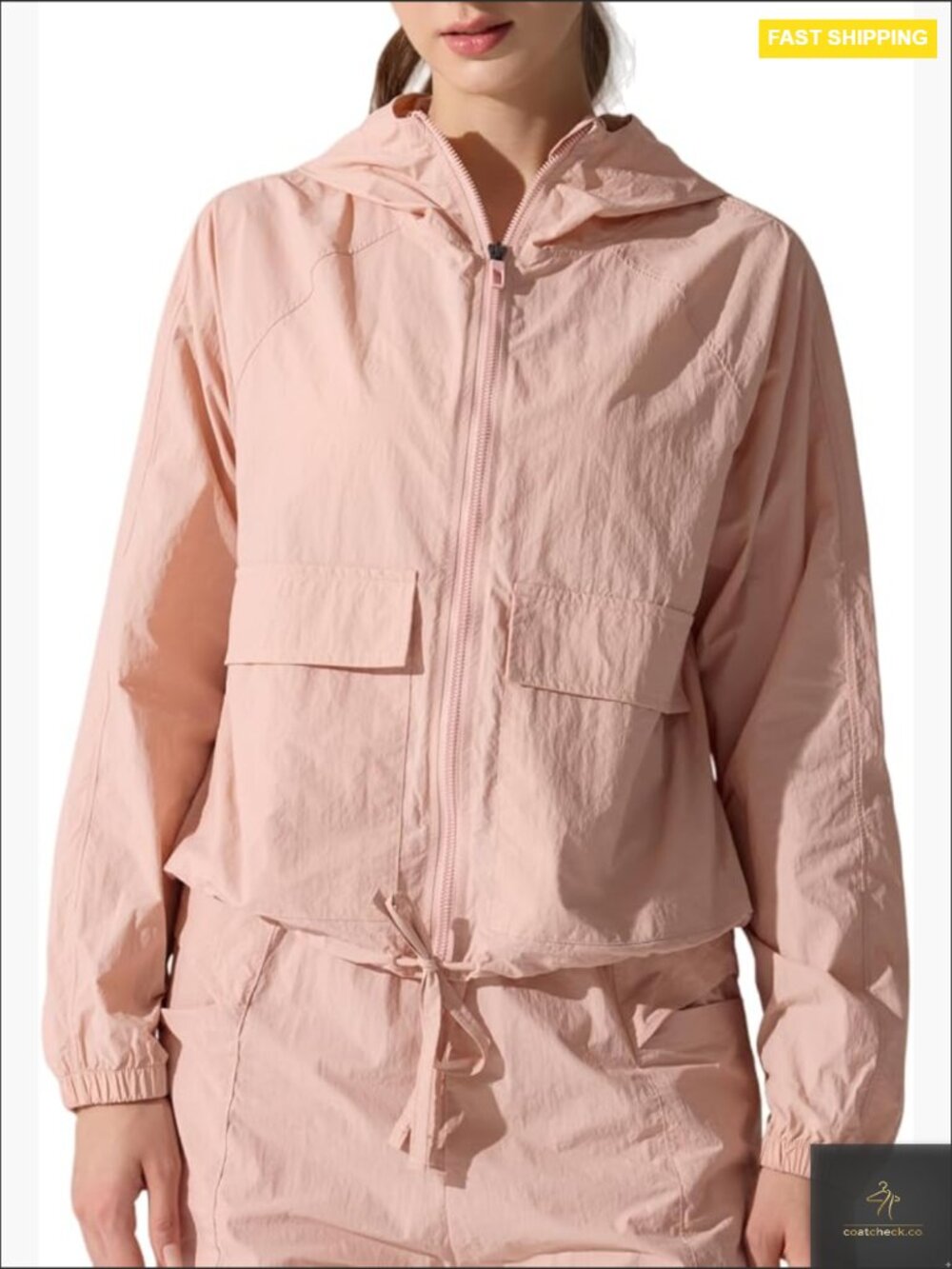 Women's Cropped Full Zip Hoodie UPF 50+ Lightweight Workout Jacket Athletic Gym